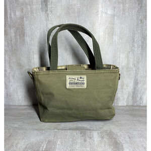 Fossil Tote Bag Womens Small Canvas Plaid Lined Utility Satchel Purse Handbag